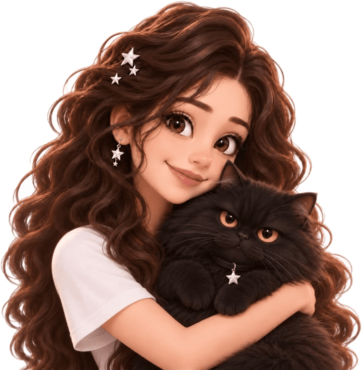 فتاة STARLAWORLD وقطتها السوداء